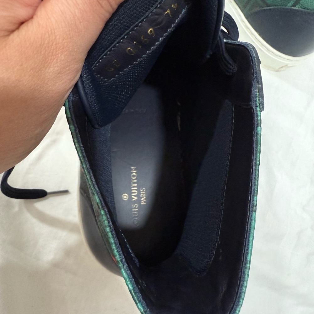 Louis Vuitton Green and Black High-Tops with White Soles - Picture 6 of 11